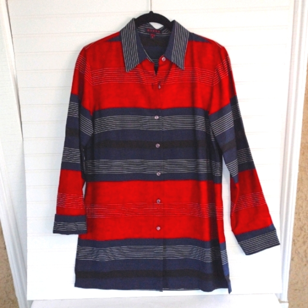 Burns Linen Tunic Top Size 6